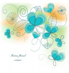Retro floral background vector image