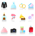 Wedding icons vector image