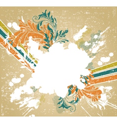 Retro floral background vector image