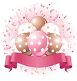 Pink Birthday balloons design vector image