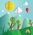 Paper folded landscape vector image