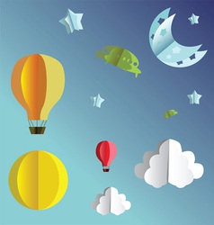 Paper folded flying transport vector image
