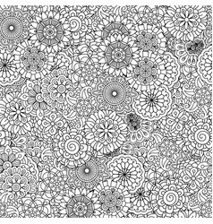 Black and white floral decorative pattern Black and white floral decorative pattern vector image
