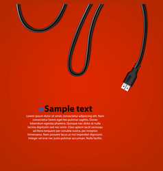Usb cable plug isolated background vector image