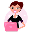Office brunette vector image