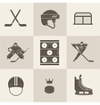 Hockey sport icons vector image