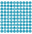 100 people icons sapphirine violet vector image