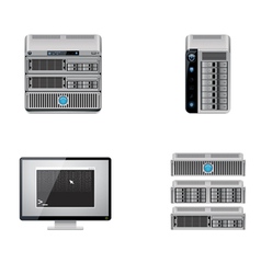 Server icon set vector image