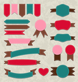 Set retro ribbons vintage labels emblems vector image