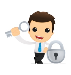 Funny cartoon office worker vector image