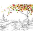 Autumn park vector image