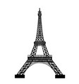 Eiffel tower black silhouette Eiffel tower black silhouette vector image
