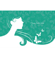 Background with beautiful girl silhouette vector image
