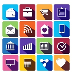 Office and business Flat icons for Web Office and business Flat icons for Web vector image