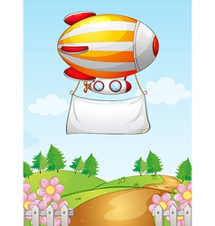 A blimp with a banner vector image