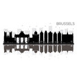 Brussels city skyline black and white silhouette Brussels city skyline black and white silhouette vector image