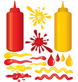 Saucy mustard and ketchup sauce vector image