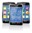Smart phones stock exchange vector image