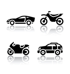 Set of transport icons - sports transportation vector image