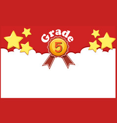 Grade 5 diploma certificate template Royalty Free Vector