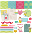 Scrapbook Design Elements - Baby Girl Shower Set vector image