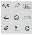 Black tennis icons set vector image
