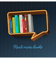 Bookshelf in the form of speech bubble vector image