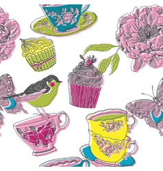 Pastel collage patterns vector image