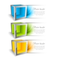 Set of banners with cubes vector image