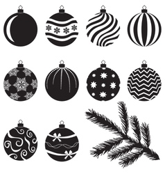 Christmas baubles set vector image