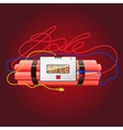 Sale poster with explosives alarm clock vector image