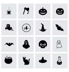 Black halloween icons set Royalty Free Vector Image