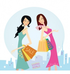 Shopping woman's vector image