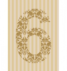 Floral font number vector image