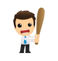 Funny cartoon office worker vector image
