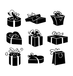 Set of gift boxes icons vector image