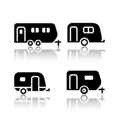 Set of transport icons - trailers vector image