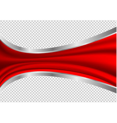 Wave red transparent abstract on white background Vector Image