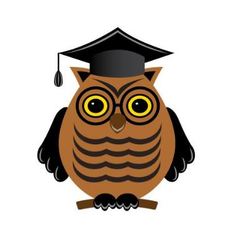 Wise owl with glasses and a graduate hat vector image