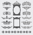 Vintage decorative scroll and background set vector image