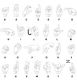 Alphabet hands vector image