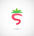 Strawberry Icon - alphabet shape S vector image