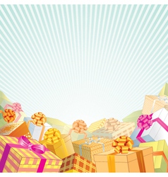 Background with stack of gift boxes vector image