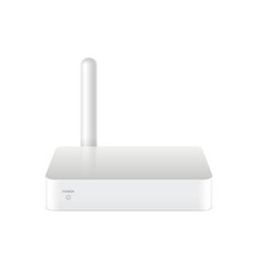 Realistic white multimedia and tv box receiver Realistic white multimedia and tv box receiver vector image