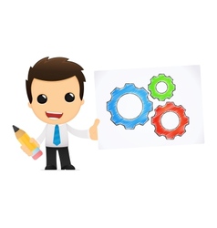 Funny cartoon office worker vector image
