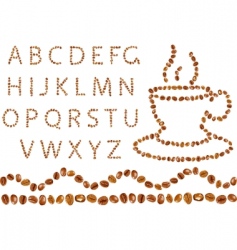 Coffee alphabet vector image