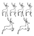 Christmas reindeer in different poses vector image