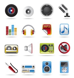 Music and sound icons vector image