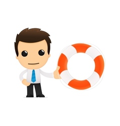 Funny cartoon office worker vector image