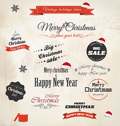 Retro chiristmass label vector image